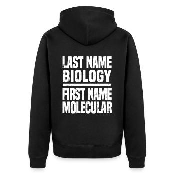 Biology Biologist Molecular biologist - Unisex Premium Organic Zip Hoodie - black - Back - Nico (187cm)