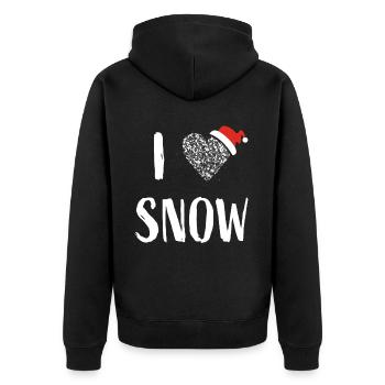 Snow Winter Winter Time Winter Sports Apres Ski - Unisex Premium Organic Zip Hoodie - black - Back - Nico (187cm)