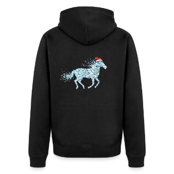 Horse Ponies Horse Girl Christmas Outfit Noël - Veste à capuche bio Premium Unisexe - noir - Dos - Nico (187cm)