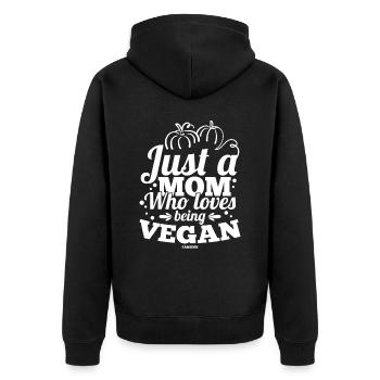 Fête des mères Vegan végétarien Gecshenk - Veste à capuche bio Premium Unisexe - noir - Dos - Nico (187cm)