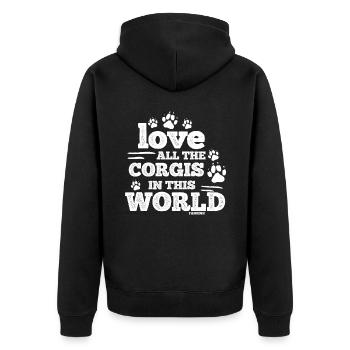 Corgi - Veste à capuche bio Premium Unisexe - noir - Dos - Nico (187cm)