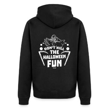 Halloween with the Grim Reaper gift - Unisex Premium Organic Zip Hoodie - black - Back - Nico (187cm)