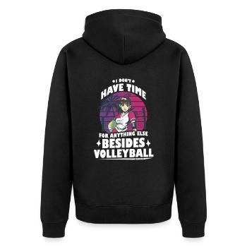 Volleyball Beach Volleyball Gift Beach - Unisex Premium Organic Zip Hoodie - black - Back - Nico (187cm)