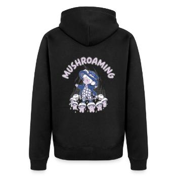 Mushroaming Mushroom Mycology Morel Hunting - Unisex Premium Organic Zip Hoodie - black - Back - Nico (187cm)