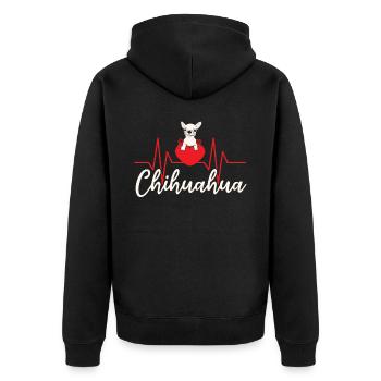 Chihuahua Hundebesitzer Welpenliebhaber Pfote Liebe Doggy Welpe - Unisex Premium Bio Zip Hoodie - Schwarz - Hinten - Nico (187cm)