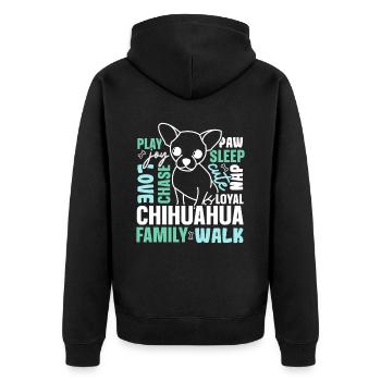 Chihuahua Hundebesitzer Welpenliebhaber Pfote Liebe Doggy Welpe - Unisex Premium Bio Zip Hoodie - Schwarz - Hinten - Nico (187cm)