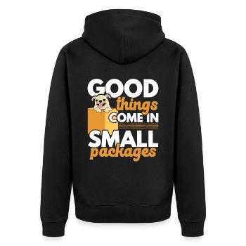 Good Things Come In Small Packages Chihuahua Dog - Unisex Premium Organic Zip Hoodie - black - Back - Nico (187cm)