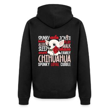 Chihuahua Hundebesitzer Welpenliebhaber Pfote Liebe Doggy Welpe - Unisex Premium Bio Zip Hoodie - Schwarz - Hinten - Nico (187cm)
