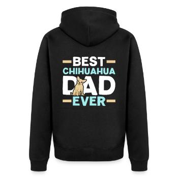 Bester Chihuahua Vater aller Zeiten Hundebesitzer Welpenliebhaber Pfote - Unisex Premium Bio Zip Hoodie - Schwarz - Hinten - Nico (187cm)