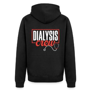 Dialysis Crew Dialysis Nurse Kidney Disease - Unisex Premium Organic Zip Hoodie - black - Back - Nico (187cm)