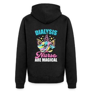 Dialysekrankenschwester sind magische Nierenerkrankung Einhorn - Unisex Premium Bio Zip Hoodie - Schwarz - Hinten - Nico (187cm)