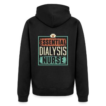 Infirmière en dialyse essentielle Maladie rénale médicale - Veste à capuche bio Premium Unisexe - noir - Dos - Nico (187cm)
