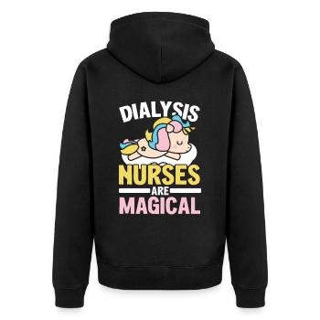 Dialysekrankenschwester sind magische Nierenerkrankung Einhorn - Unisex Premium Bio Zip Hoodie - Schwarz - Hinten - Nico (187cm)
