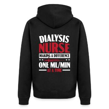 Dialysis Nurse Making A Difference Medical - Unisex Premium Organic Zip Hoodie - black - Back - Nico (187cm)