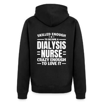 Infirmière en néphrologie Infirmière en dialyse Maladie rénale - Veste à capuche bio Premium Unisexe - noir - Dos - Nico (187cm)