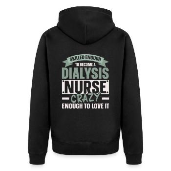 Infirmière en néphrologie Infirmière en dialyse Maladie rénale - Veste à capuche bio Premium Unisexe - noir - Dos - Nico (187cm)