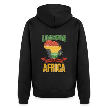 Legenden wurden in Afrika geboren - Unisex Premium Bio Zip Hoodie - Schwarz - Hinten - Nico (187cm)