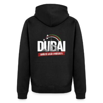 United Arab Emirates Dubai - Unisex Premium Organic Zip Hoodie - black - Back - Nico (187cm)