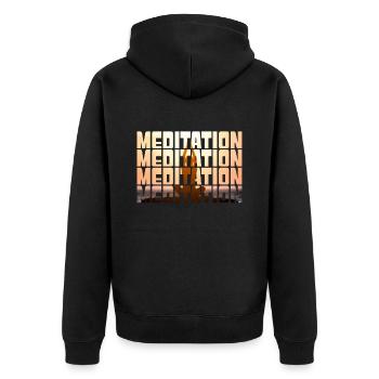Méditation - Veste à capuche bio Premium Unisexe - noir - Dos - Nico (187cm)