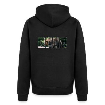 Bear - Unisex Premium Organic Zip Hoodie - black - Back - Nico (187cm)