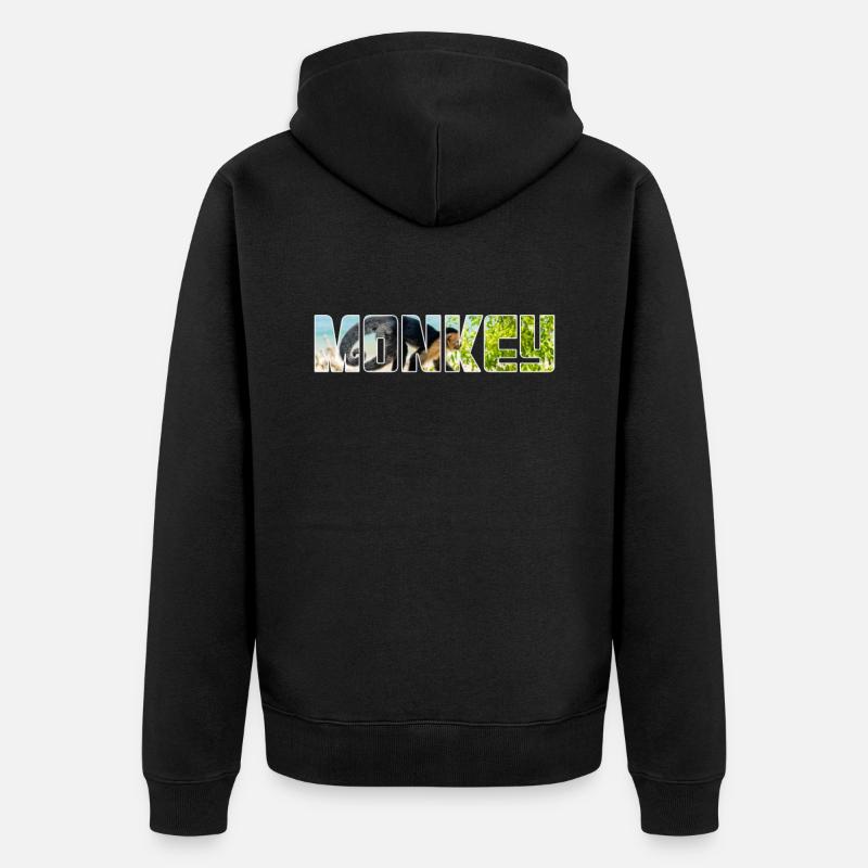Affe - Unisex Premium Bio Zip Hoodie - Schwarz