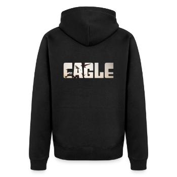Adler - Unisex Premium Bio Zip Hoodie - Schwarz - Hinten - Nico (187cm)