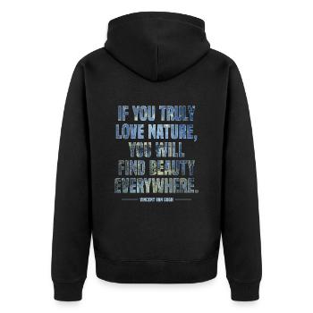 Positive Art Quote by Van Gogh Design - Unisex Premium Organic Zip Hoodie - black - Back - Nico (187cm)
