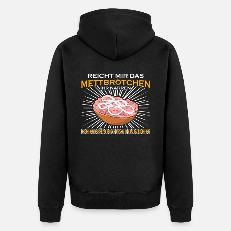 Mettbrötchen Mettfleisch Mettigel Mett - Unisex Premium Bio Zip Hoodie - Schwarz
