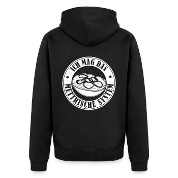 Mettbrötchen Hackfleisch Mettigel Mett - Unisex Premium Bio Zip Hoodie - Schwarz - Hinten - Nico (187cm)