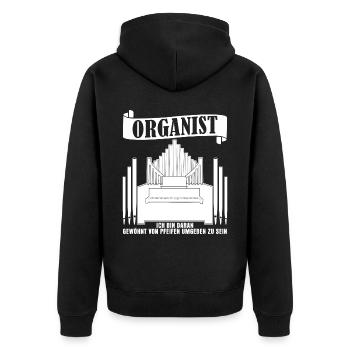 Orgel Pfeifen Organist Orgelspieler - Unisex Premium Bio Zip Hoodie - Schwarz - Hinten - Nico (187cm)