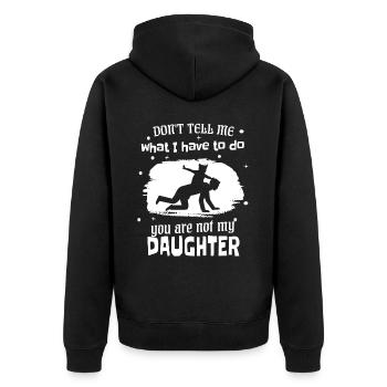 DAD 2023 - Funny Saying For Daddys And Fathers - Unisex Premium Bio Zip Hoodie - Schwarz - Hinten - Nico (187cm)