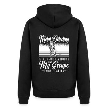 Metal Detecting Is Not Just Detecting Detectorist - Unisex Premium Organic Zip Hoodie - black - Back - Nico (187cm)