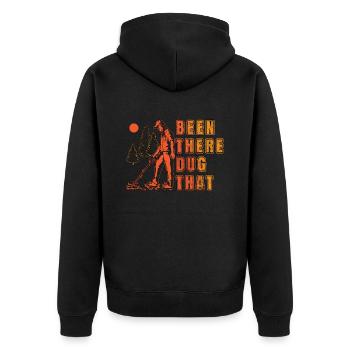 Metal Detecting Been There Dug Hunting Detectorist - Unisex Premium Bio Zip Hoodie - Schwarz - Hinten - Nico (187cm)