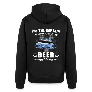 Dictons du capitaine Beer Boat - Veste à capuche bio Premium Unisexe - noir - Dos - Nico (187cm)