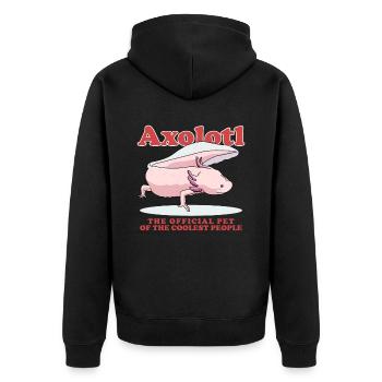 Axolotl Tailed Amphibians Axolotls Gift - Unisex Premium Organic Zip Hoodie - black - Back - Nico (187cm)