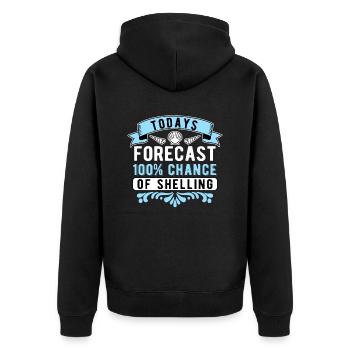 Muschelsammler Todays Forecast Muscheln Sammeln - Unisex Premium Bio Zip Hoodie - Schwarz - Hinten - Nico (187cm)