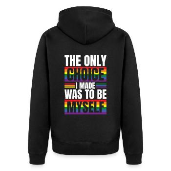 LGBT Human Human Rainbow Gift Idea - Unisex Premium Organic Zip Hoodie - black - Back - Nico (187cm)