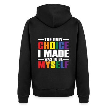 LGBT Human Human Rainbow Gift Idea - Unisex Premium Organic Zip Hoodie - black - Back - Nico (187cm)