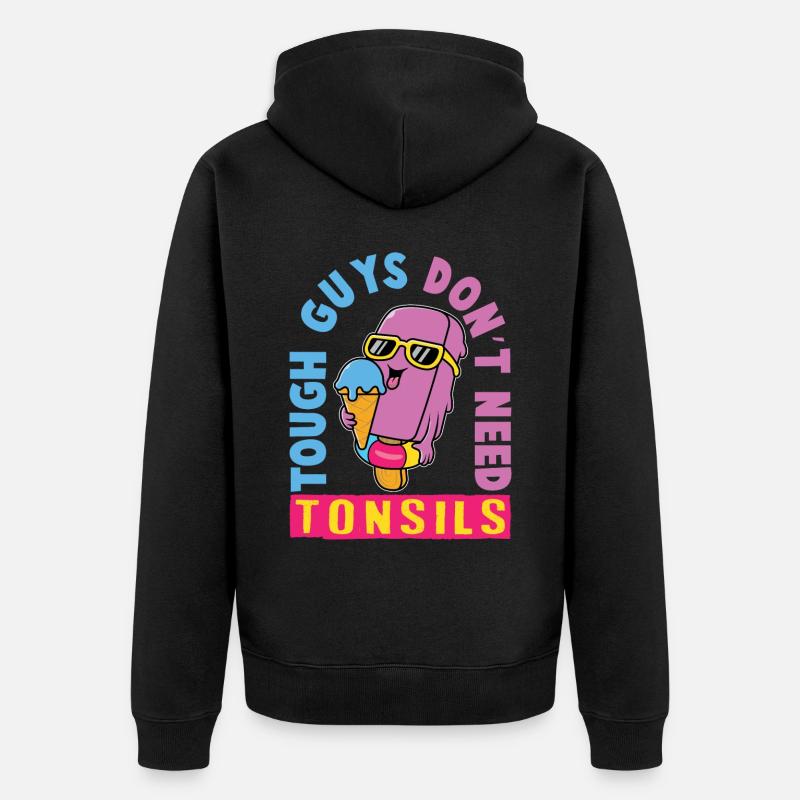 Eiscreme logo Sommer Softeis Geschenkidee - Unisex Premium Bio Zip Hoodie - Schwarz