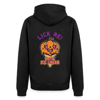 Eiscreme logo Sommer Softeis Geschenkidee - Unisex Premium Bio Zip Hoodie - Schwarz - Hinten - Nico (187cm)