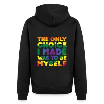 LGBT Human Human Rainbow Gift Idea - Unisex Premium Organic Zip Hoodie - black - Back - Nico (187cm)