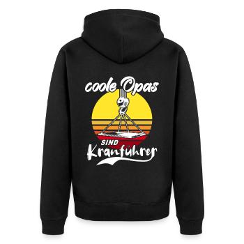 Crane operator Grandpa Crane driver grandfather - Unisex Premium Organic Zip Hoodie - black - Back - Nico (187cm)