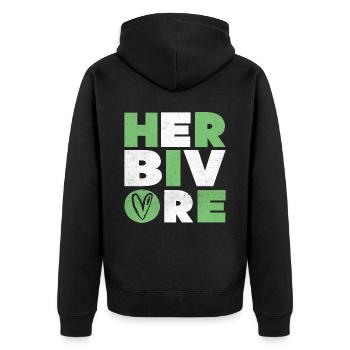 Vegan Vegetarian Vegan Vegetarian Animal welfare - Unisex Premium Organic Zip Hoodie - black - Back - Nico (187cm)