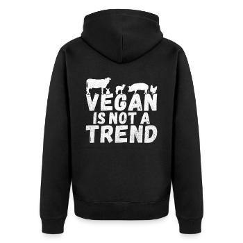 Vegan Vegetarian Vegan Vegetarian Animal welfare - Unisex Premium Organic Zip Hoodie - black - Back - Nico (187cm)
