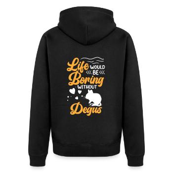 Alésage sans rat saut rongeur Degu - Veste à capuche bio Premium Unisexe - noir - Dos - Nico (187cm)
