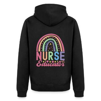 Infirmière soignante - Veste à capuche bio Premium Unisexe - noir - Dos - Nico (187cm)