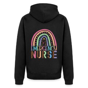 Infirmière soignante - Veste à capuche bio Premium Unisexe - noir - Dos - Nico (187cm)