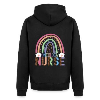 Infirmière soignante - Veste à capuche bio Premium Unisexe - noir - Dos - Nico (187cm)