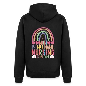 Infirmière soignante - Veste à capuche bio Premium Unisexe - noir - Dos - Nico (187cm)