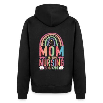 Infirmière soignante - Veste à capuche bio Premium Unisexe - noir - Dos - Nico (187cm)